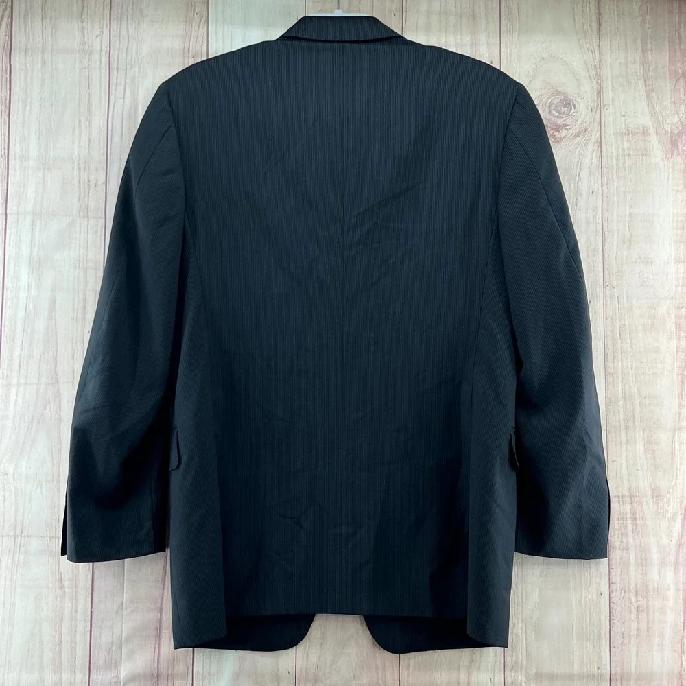 CANALI Suit Jacket Blazer Men's Charcoal Pinstripe 100%Wool Water Resistant 40US - Picture 2 of 11